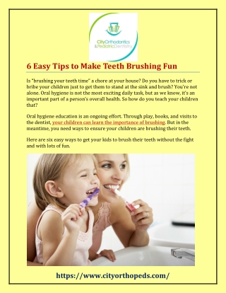 6 Easy Tips to Make Teeth Brushing Fun