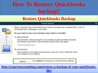 How To Restore Quickbooks backup?