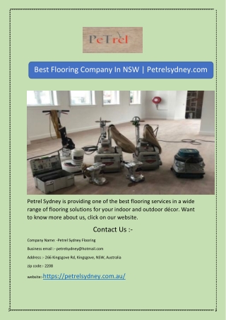 Best Flooring Company In NSW | Petrelsydney.com