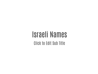 Isreli Names