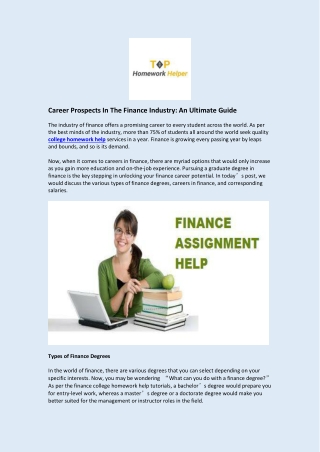 Career Prospects In The Finance Industry: An Ultimate Guide