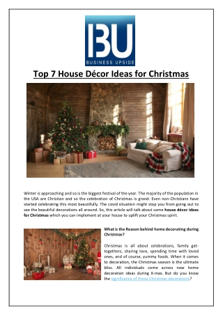 Top 7 House Décor Ideas for Christmas