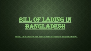 Bill of Lading in Bangladesh