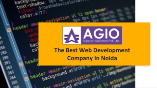 Agio: The Best Web Development Company In Noida