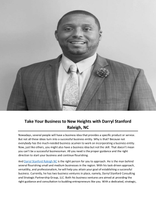 Take Your Business to New Heights with Darryl Stanford Raleigh, NC