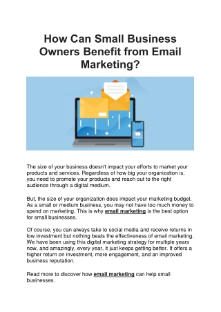 How Can Small Business Owners Benefit from Email Marketing?