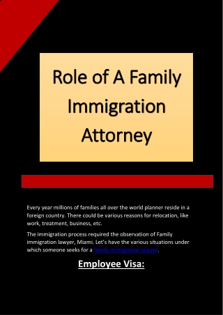 Role of A Family Immigration Attorney