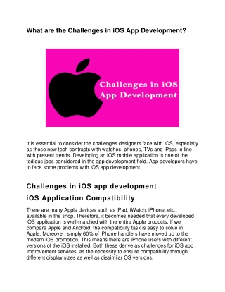 What are the Challenges in iOS App Development?