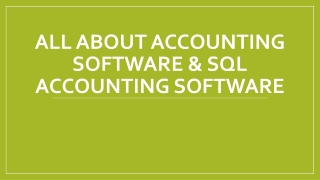 All about accounting software & SQL Accounting Software