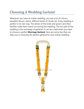 Choosing A Wedding Garland