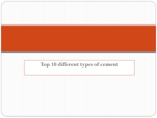 Top 10 different types of cement