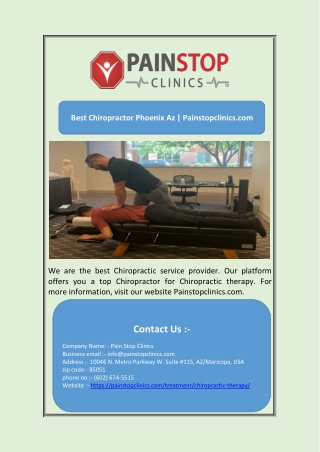 Best Chiropractor Phoenix Az | Painstopclinics.com