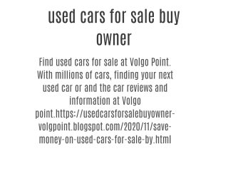 used cars for sale buy owner