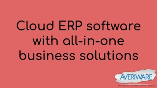 Cloud ERP software with all-in-one business solutions