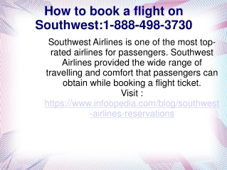 Southwest Airlines Reservations