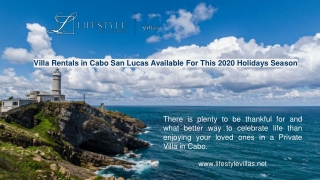 Villa Rentals in Cabo San Lucas Available For This 2020 Holidays Season to celebrate Christmas and New Year.