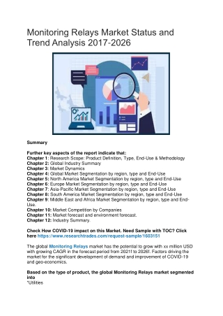 Monitoring Relays Market