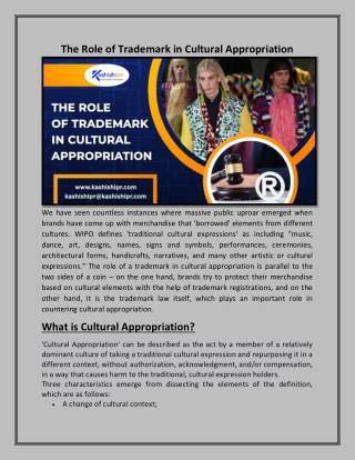 The Role of Trademark in Cultural Appropriation