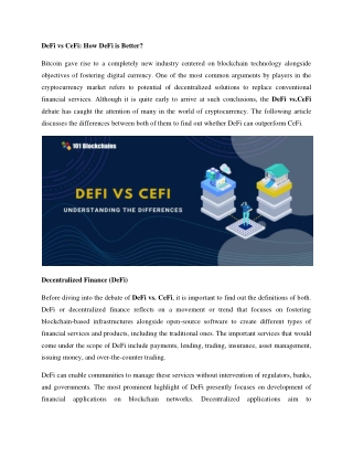 DeFi vs CeFi: How DeFi is Better