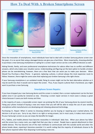How To Deal With A Broken Smartphone Screen