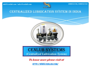Get Centralized Lubrication System In India
