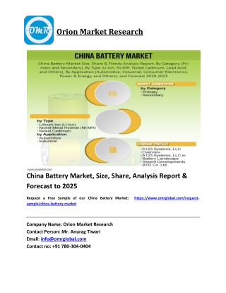 China Battery Market Trends, Size, Competitive Analysis and Forecast 2019-2025