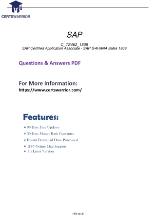 C_TS462_1809 PDF Training Guides Preparation Material