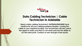 Data Cabling Technician | Cable Technician In Adelaide