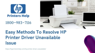 Hp Printer Driver Unavailable Instant Resolve 1-8009837116 HP Printer Helpline