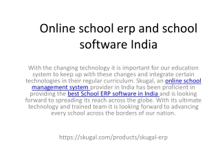 Online school erp and school software India