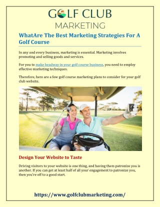 Golf Club Marketing Online Presentations Channel