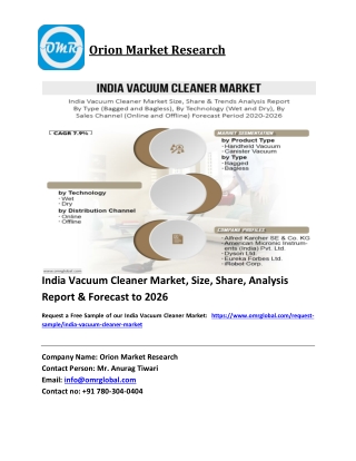 India Vacuum Cleaner Market Trends, Size, Competitive Analysis and Forecast 2020-2026