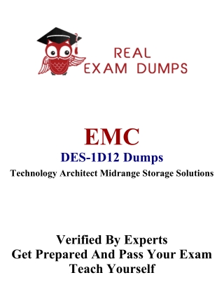 Realexamdumps.com | Updated DES-1D12 Dumps PDF Verified By EMC