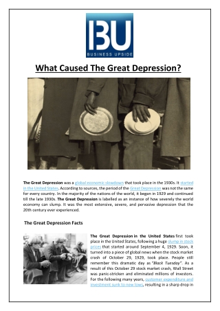 What Caused The Great Depression?