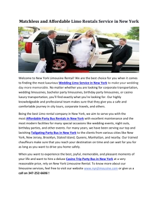 Wedding Limo Service in New York