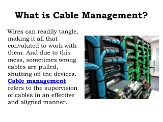 Cable Management & its Benefits