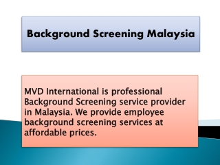 Background Screening Malaysia