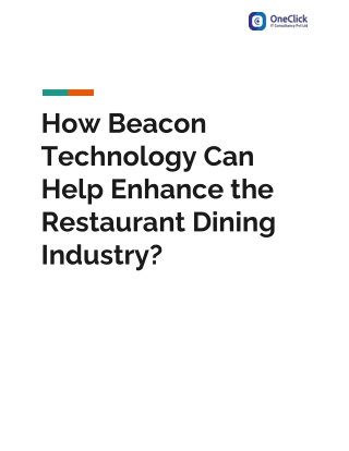 How Beacon Technology Can Help Enhance the Restaurant Dining Industry?
