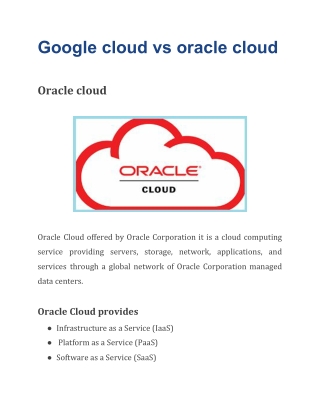 Google cloud vs oracle cloud