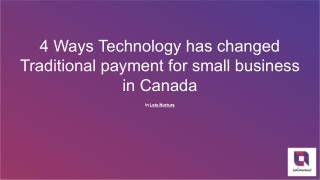 4 Ways Technology has changed Traditional payment for small business in Canada