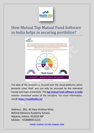 How Mutual Top Mutual Fund Software in India helps in securing portfolios?