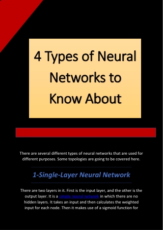 4 Types of Neural Networks to Know About