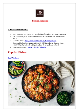 5% Off – Dekkan Paradise Indian Restaurant - Boronia Heights, QLD
