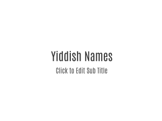 Yiddish Names