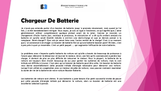 Chargeur De Batterie