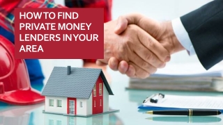 How To Find Private Money Lenders In Your Area