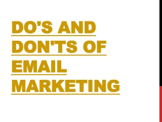 do's and don'ts of email marketing