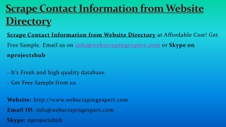 Scrape Contact Information from Website Directory