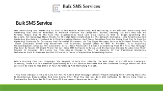 Bulk SMS Service