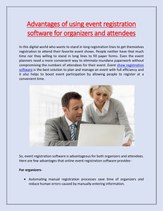 Advantages of using event registration software for organizers and attendees
